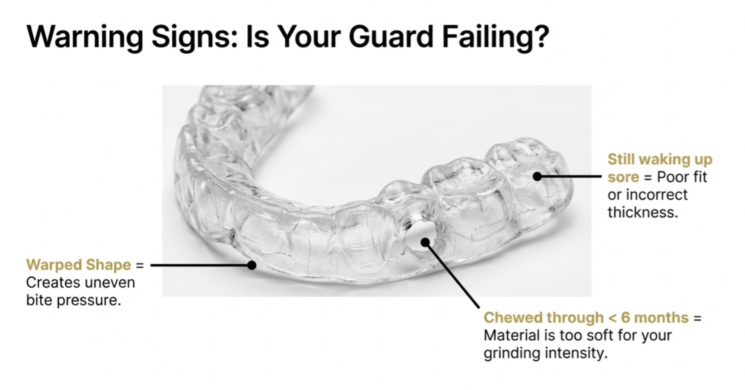 worn night guard showing grinding damage from bruxism