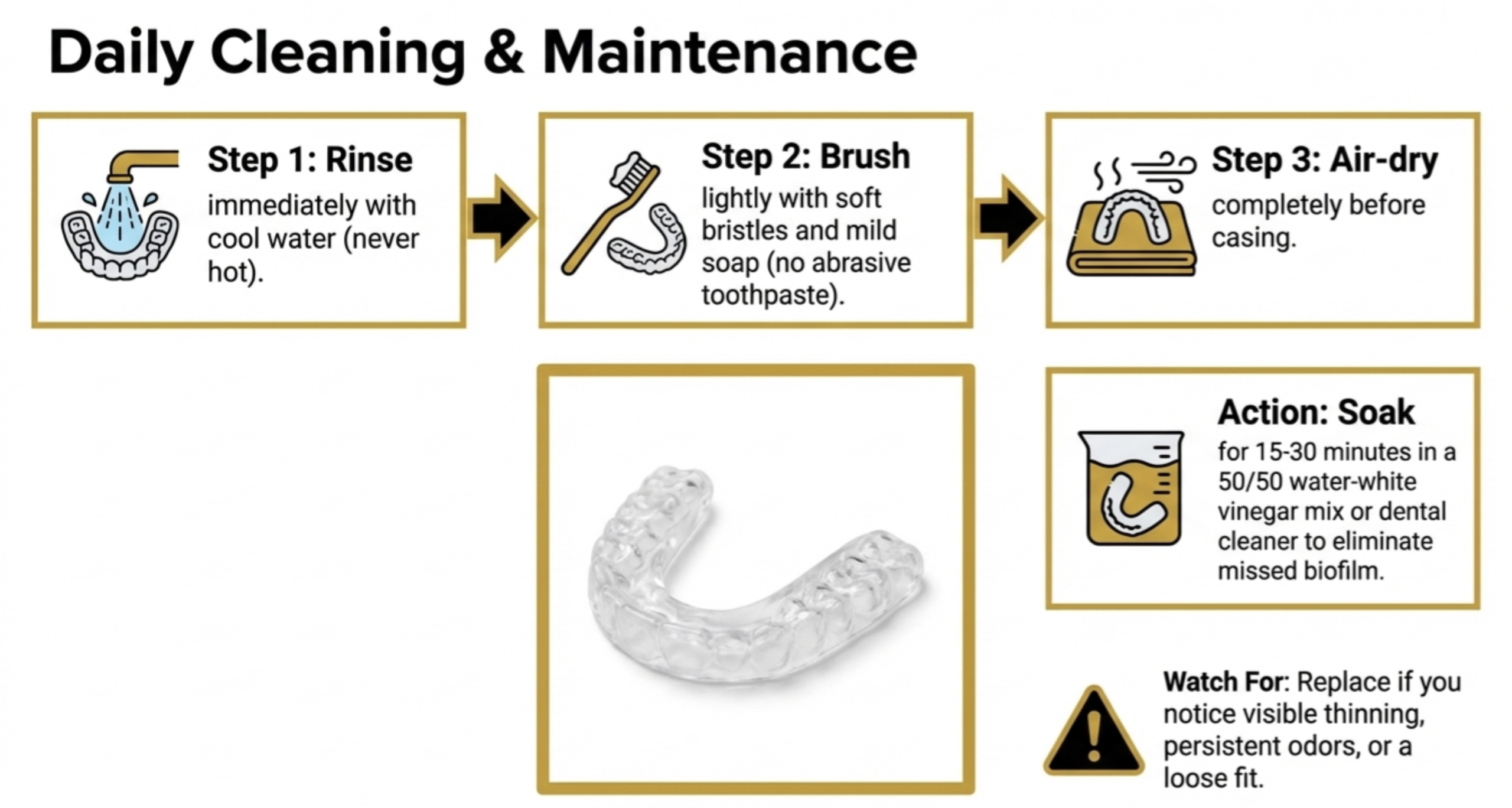 occlusal guard cleaning and care routine