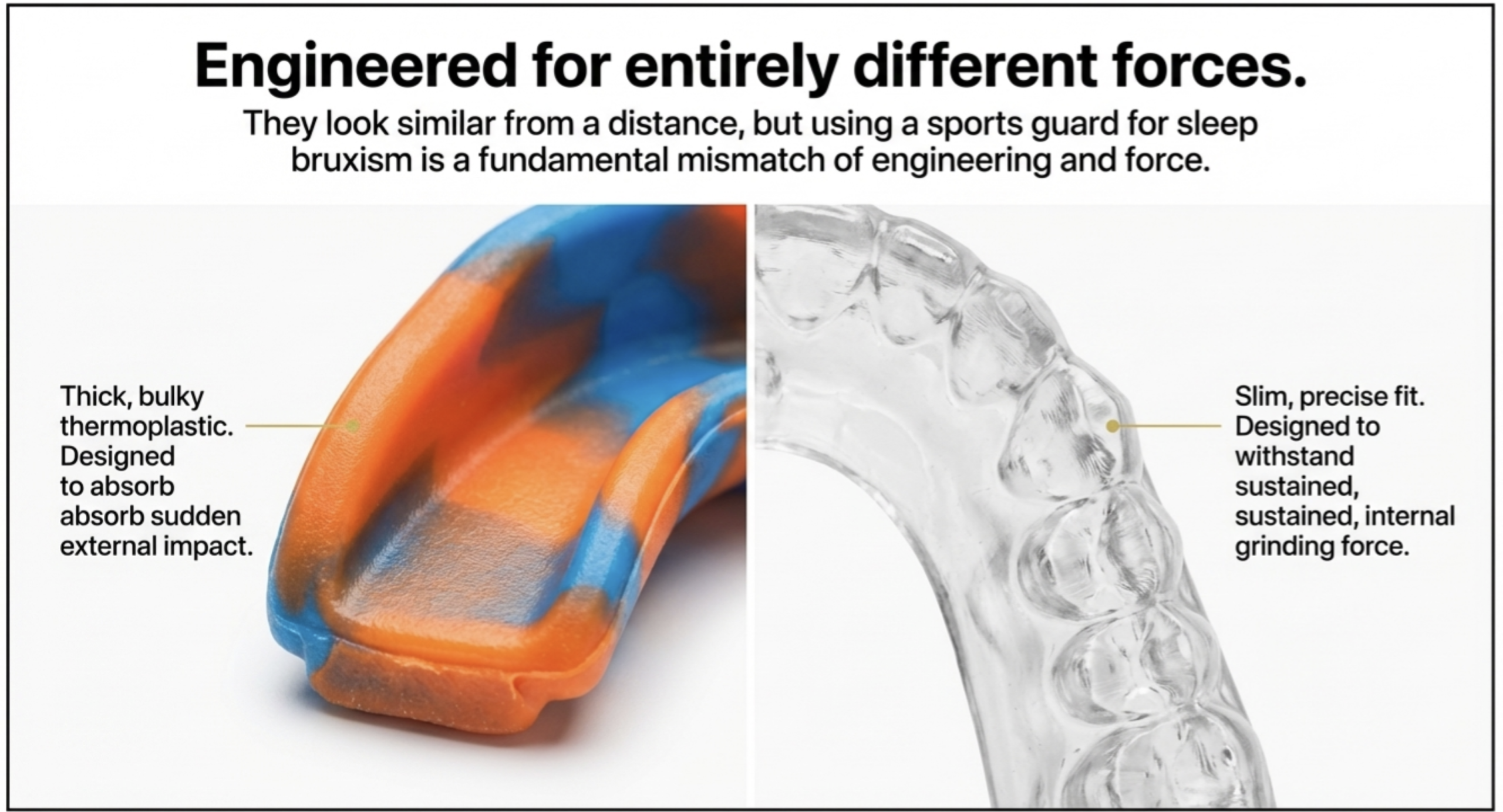 sports mouthguard vs night guard design comparison