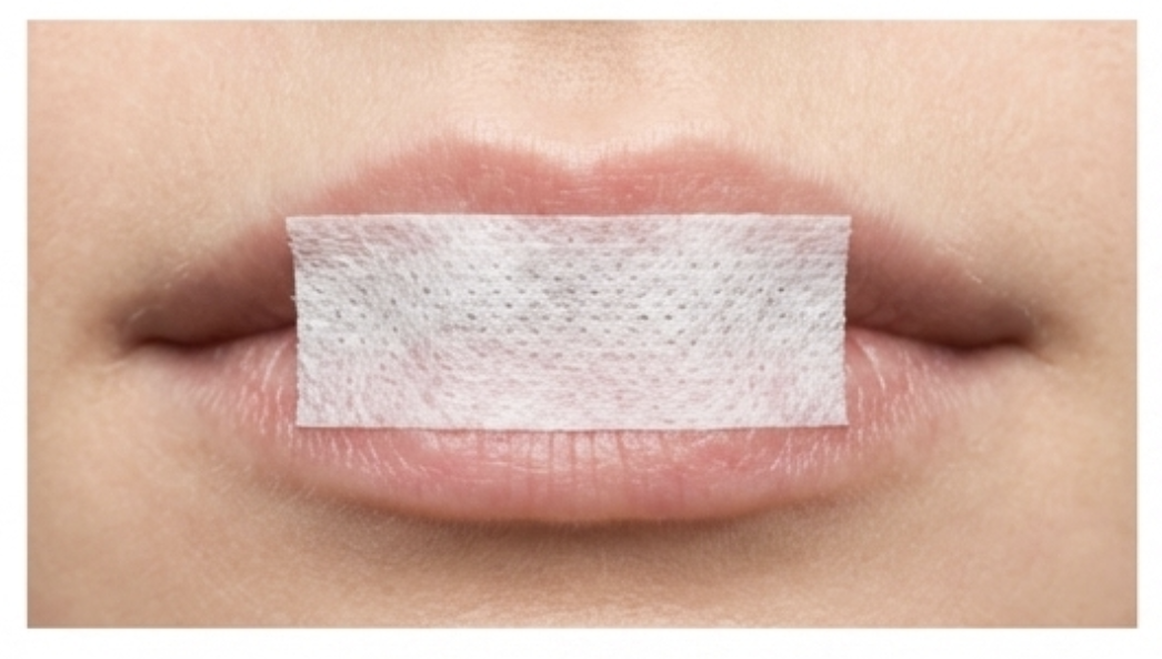 how to apply mouth tape for sleep correctly lips centre horizontal strip