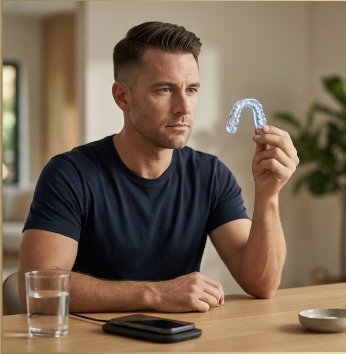 hard acrylic custom night guard for heavy teeth grinding