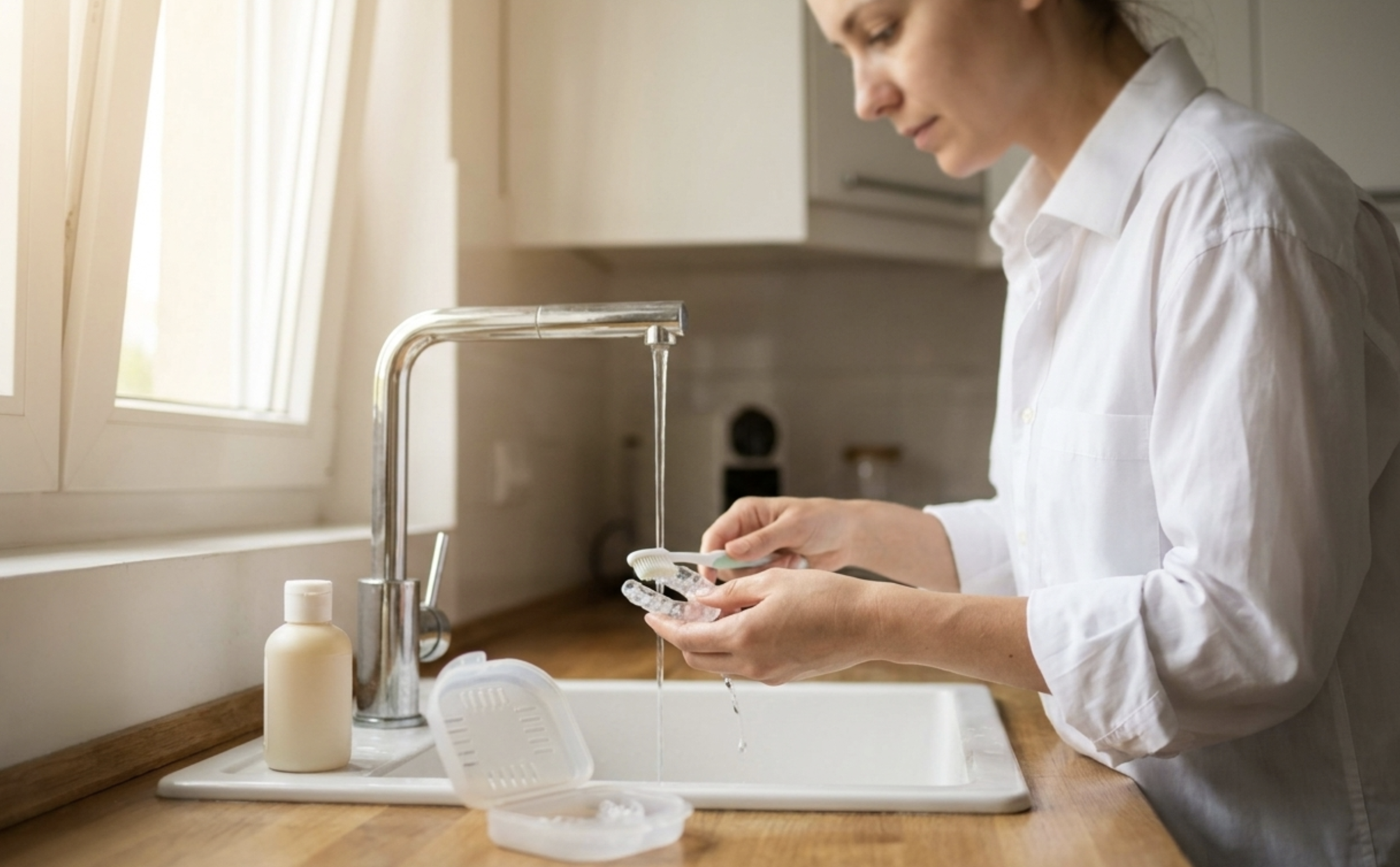 night guard cleaning hygiene routine morning