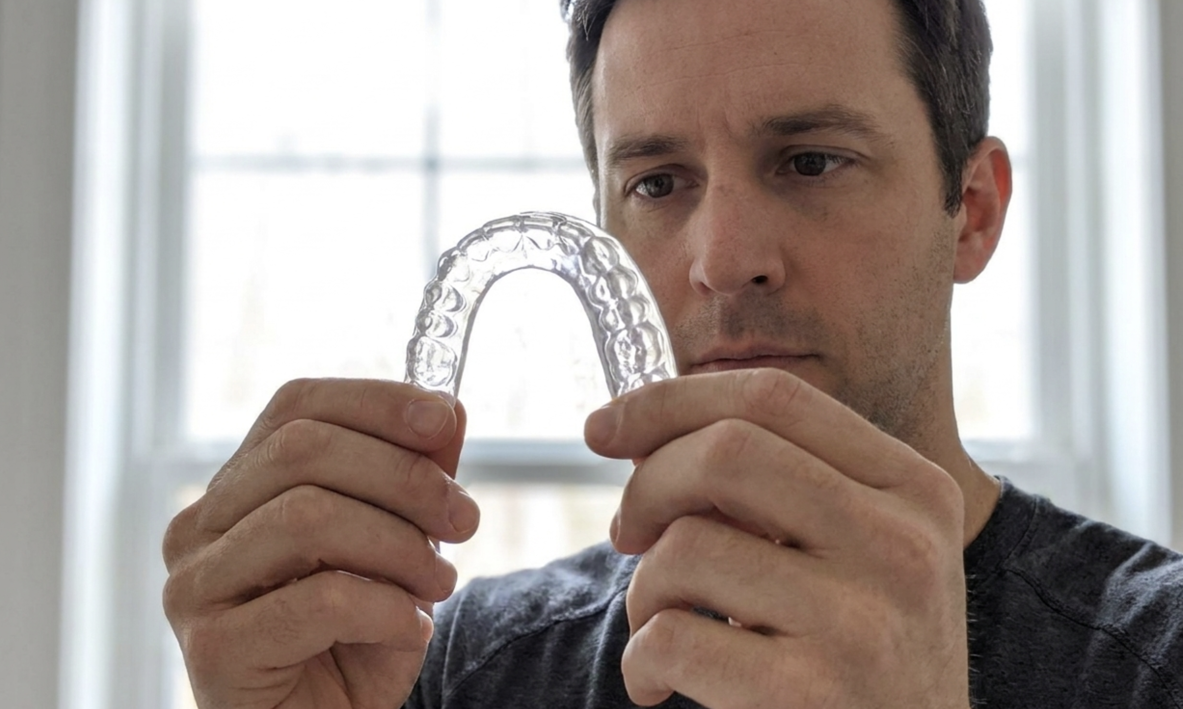 hard acrylic night guard cross-section showing material density
