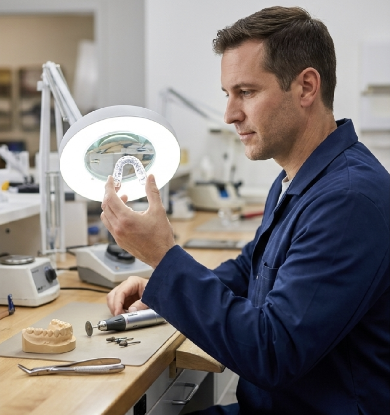 dental lab custom night guard fabrication process
