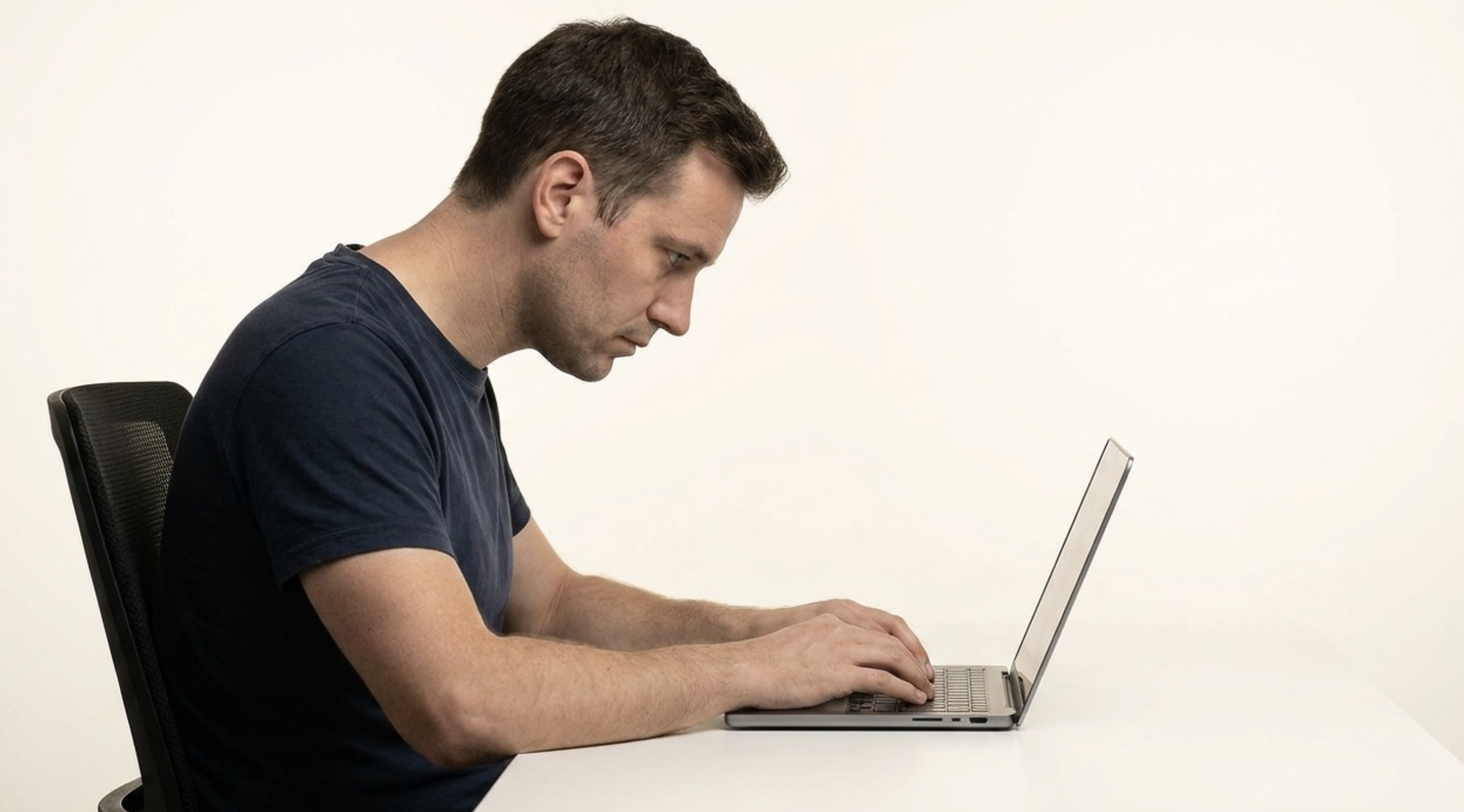 forward head posture tech neck screen time jaw tension at desk