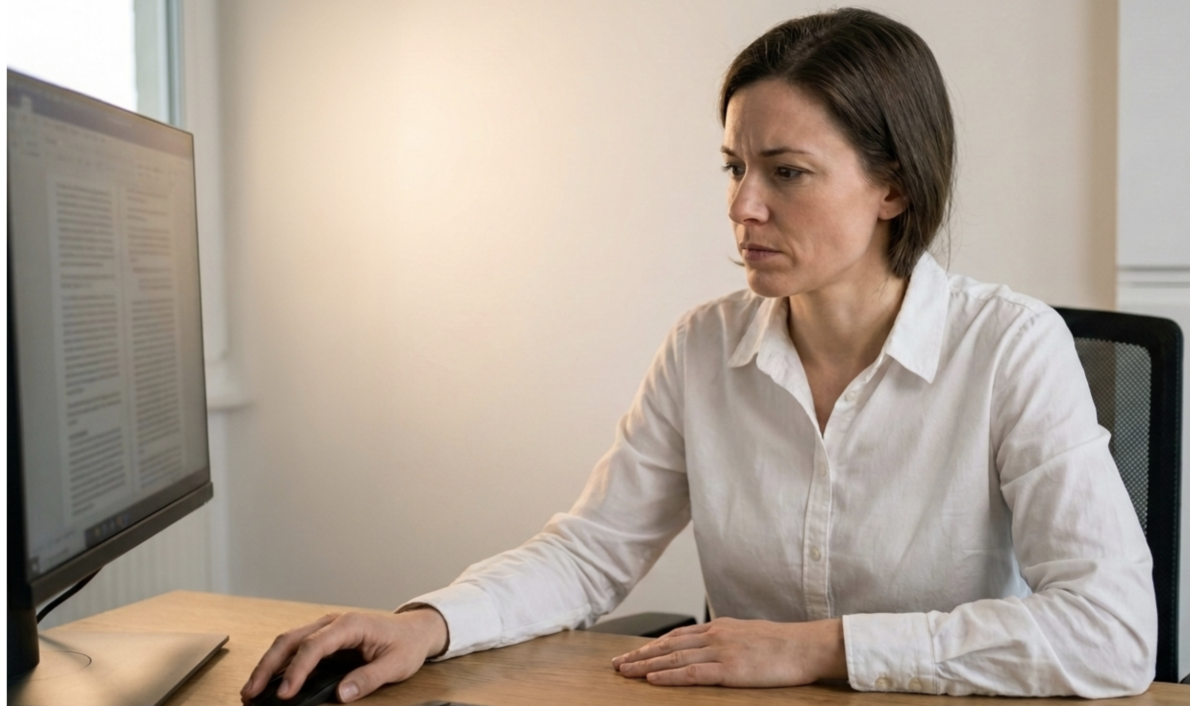jaw clenching during screen concentration desk work
