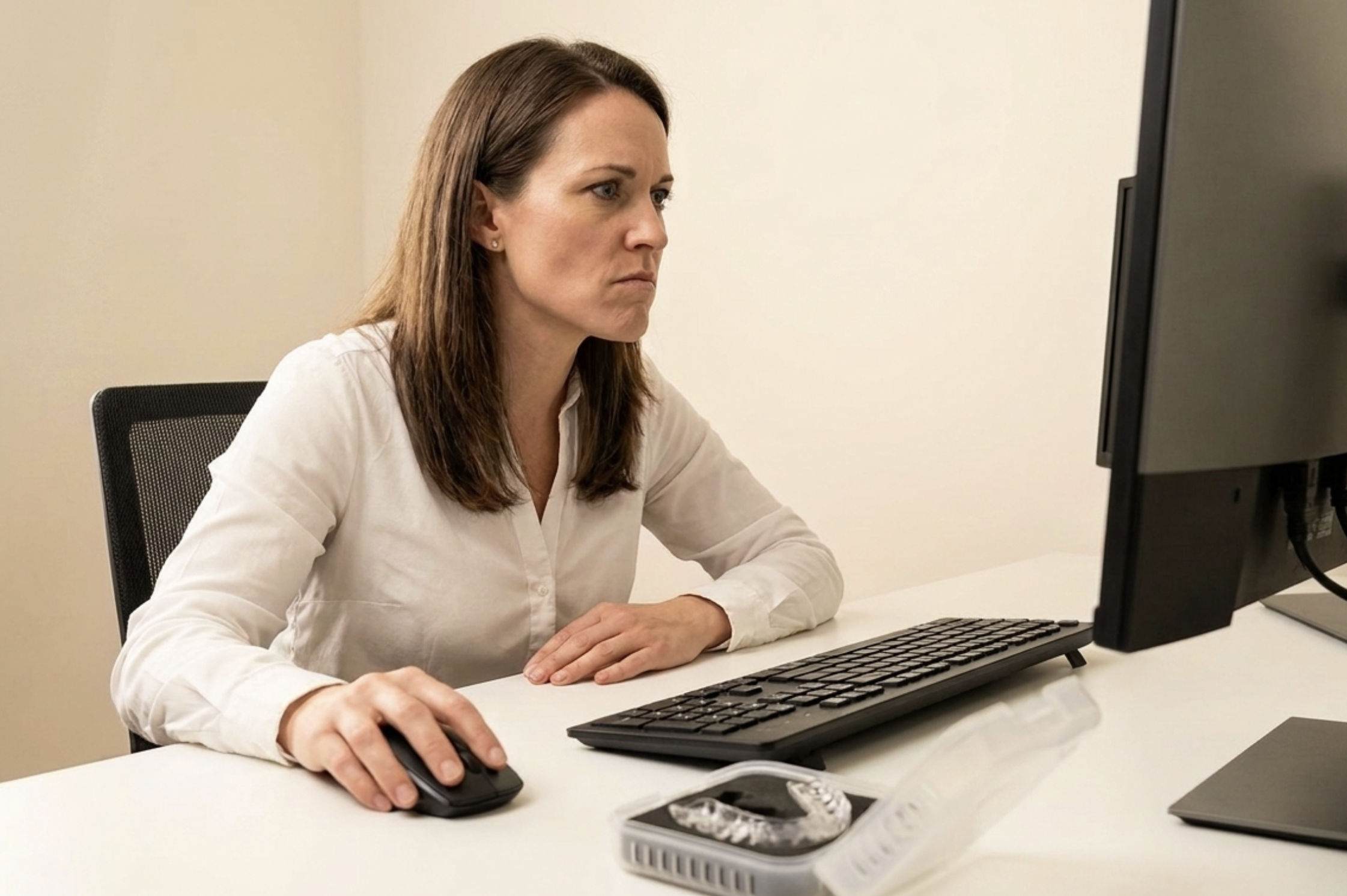 desk worker jaw clenching concentration same as athlete exertion