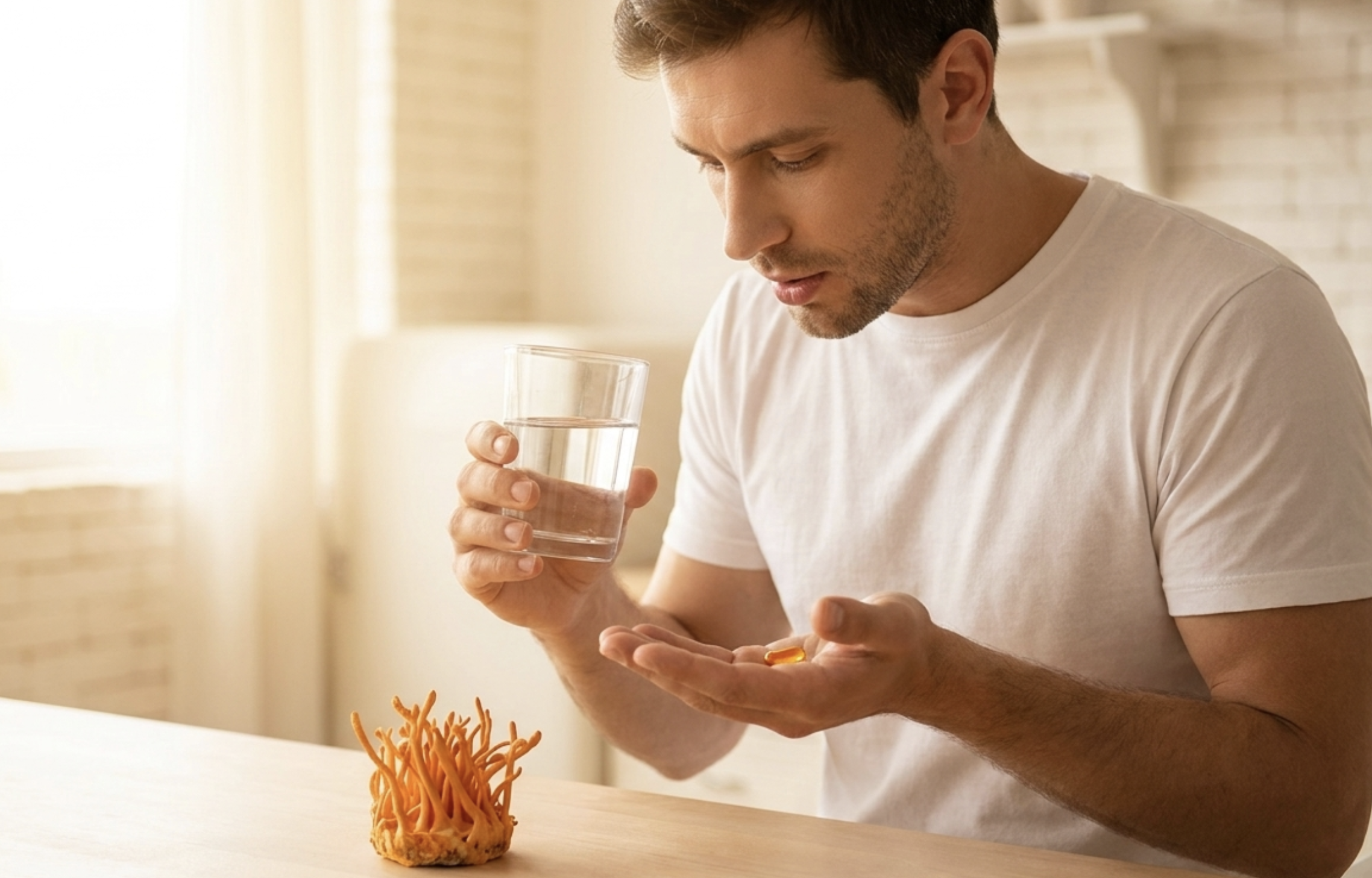 cordyceps mushroom cortisol morning supplement energy stress