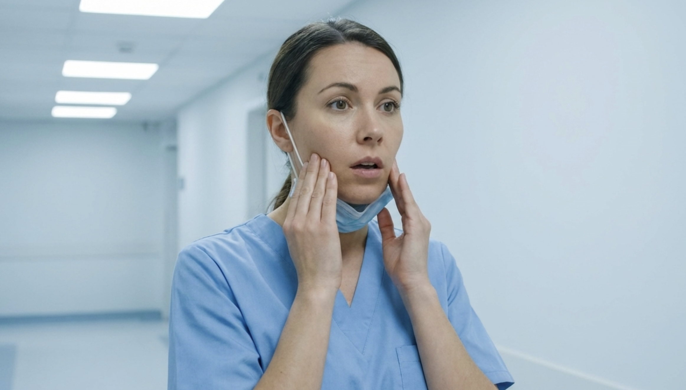 mask talking PPE jaw clenching habit healthcare worker